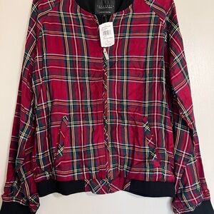 Sanctuary Tartan Plaid Bomber Jacket